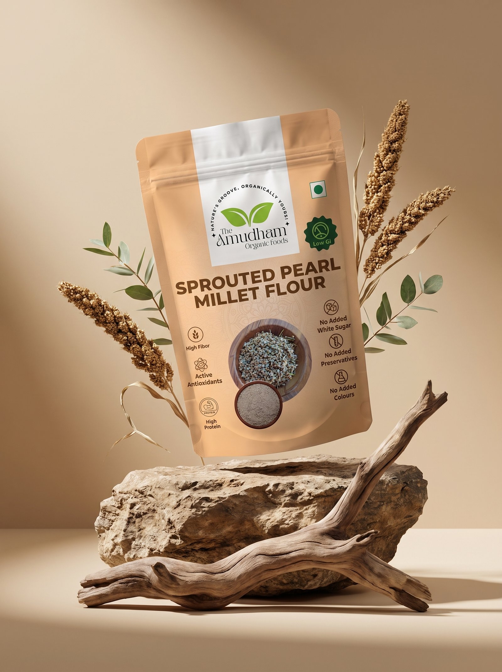 AI_product_ad_prompt_generation_202607141825 SPROUTED PEARL MILLET FLOUR - Image 1